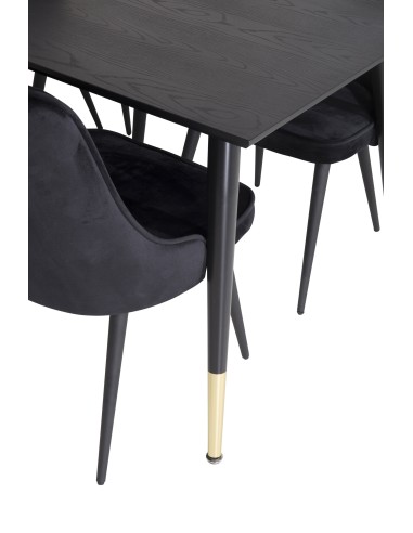 Matgrupp Dipp med Velvet Deluxe matstolar, 180 × 90 cm