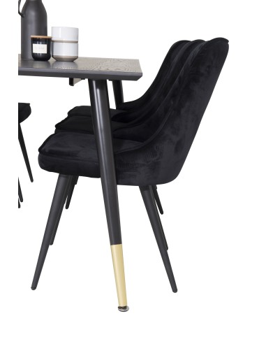 Matgrupp Dipp med Velvet Deluxe matstolar, 180 × 90 cm