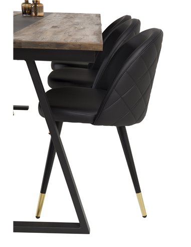 Matgrupp Jakarta med Velvet matstolar, 200 × 90 cm