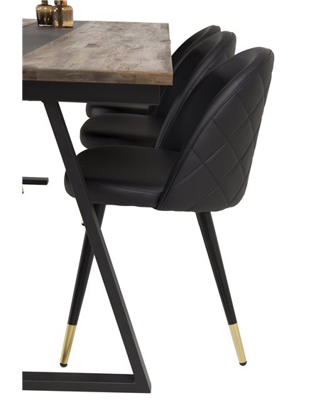Matgrupp Jakarta med Velvet matstolar, 200 × 90 cm