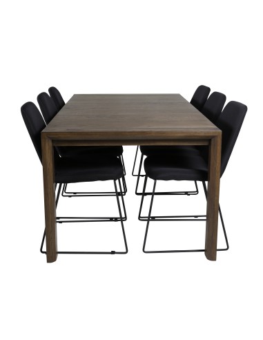 Matgrupp Slider med Muce matstolar, 170 × 95 cm