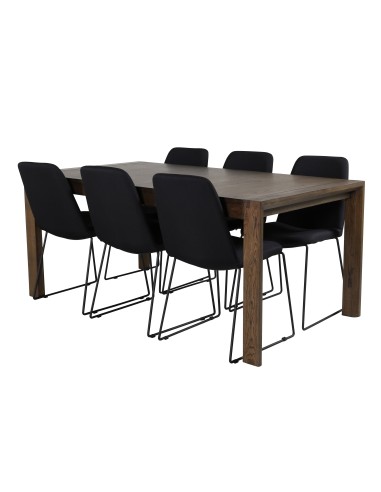 Matgrupp Slider med Muce matstolar, 170 × 95 cm