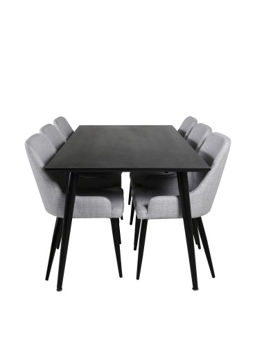 Matgrupp Dipp med Plaza matstolar, 180 × 90 cm