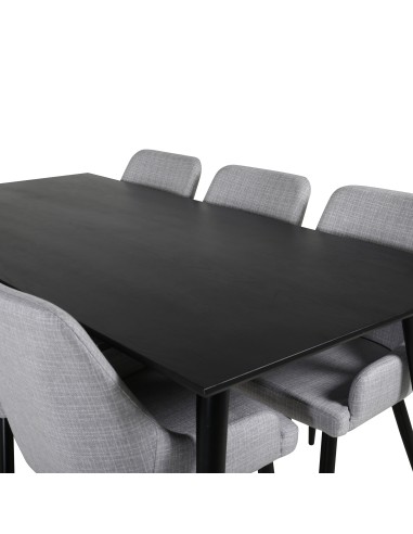 Matgrupp Dipp med Plaza matstolar, 180 × 90 cm