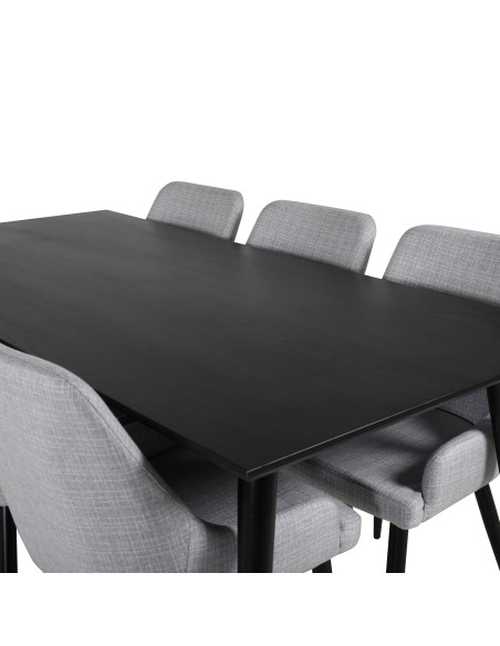 Matgrupp Dipp med Plaza matstolar, 180 × 90 cm