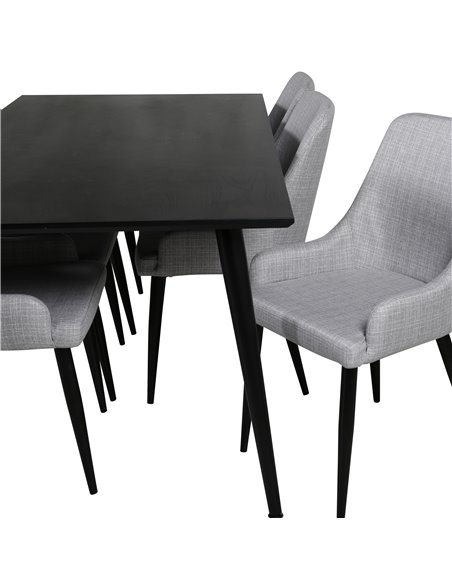 Matgrupp Dipp med Plaza matstolar, 180 × 90 cm