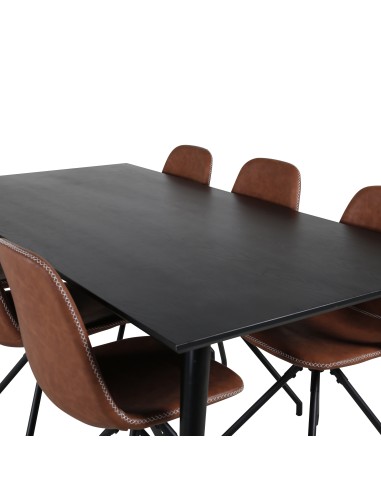 Matgrupp Dipp med Polar matstolar, 180 × 90 cm