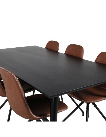 Matgrupp Dipp med Polar matstolar, 180 × 90 cm