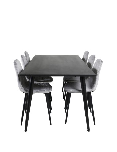 Matgrupp Dipp med Polar matstolar, 180 × 90 cm