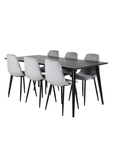 Matgrupp Dipp med Polar matstolar, 180 × 90 cm