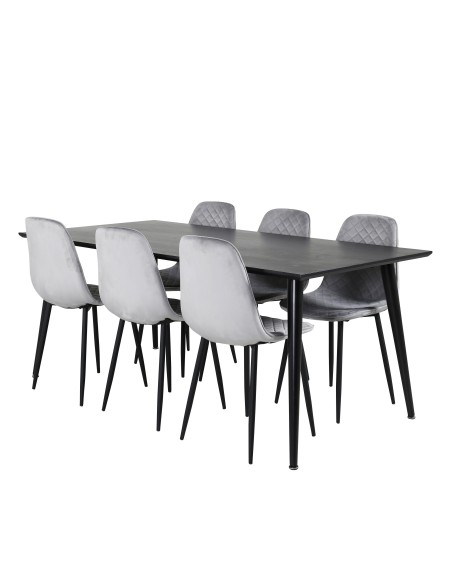Matgrupp Dipp med Polar matstolar, 180 × 90 cm