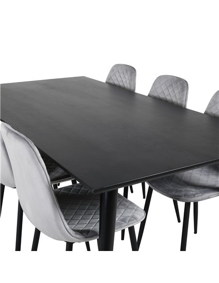 Matgrupp Dipp med Polar matstolar, 180 × 90 cm