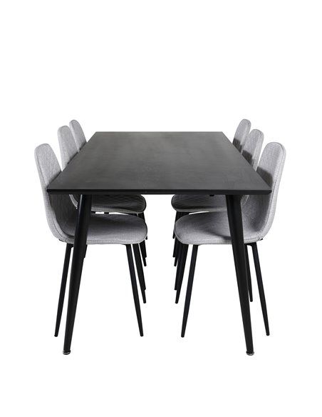 Matgrupp Dipp med Polar matstolar, 180 × 90 cm