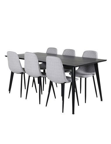 Matgrupp Dipp med Polar matstolar, 180 × 90 cm