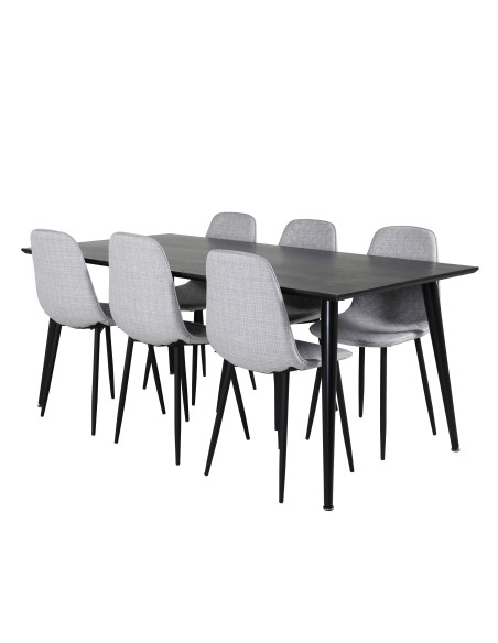 Matgrupp Dipp med Polar matstolar, 180 × 90 cm