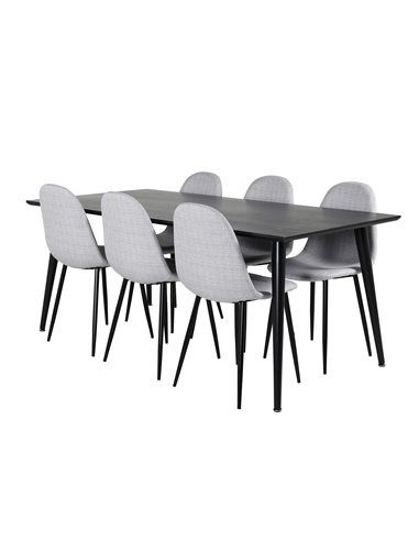 Matgrupp Dipp med Polar matstolar, 180 × 90 cm