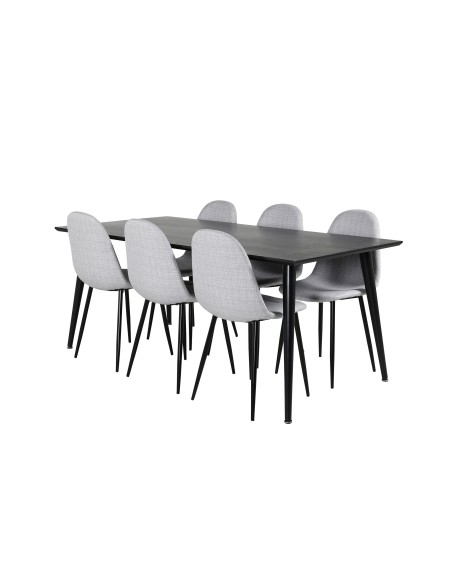 Matgrupp Dipp med Polar matstolar, 180 × 90 cm