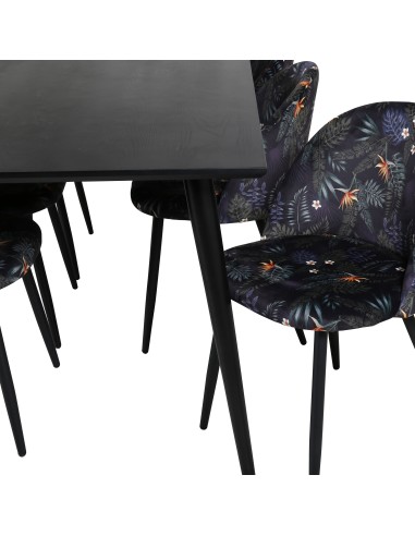 Matgrupp Dipp med Velvet matstolar, 180 × 90 cm