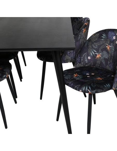 Matgrupp Dipp med Velvet matstolar, 180 × 90 cm