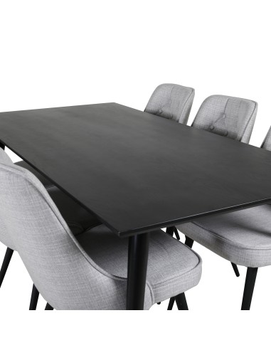 Matgrupp Dipp med Velvet Deluxe matstolar, 180 × 90 cm
