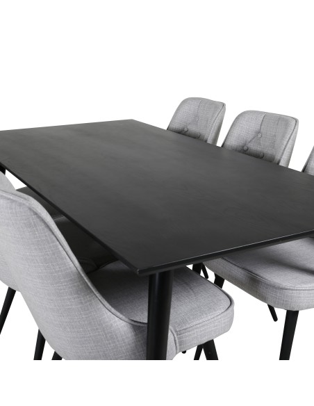 Matgrupp Dipp med Velvet Deluxe matstolar, 180 × 90 cm