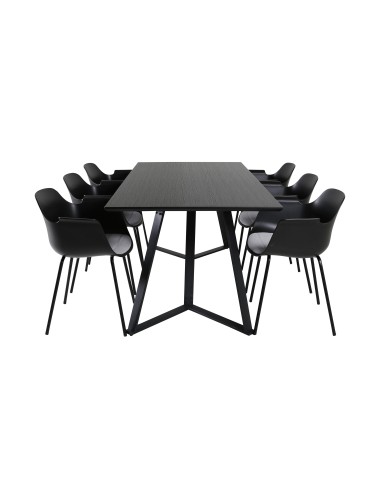 Matgrupp Marina med Comfort matstolar, 180 × 90 cm