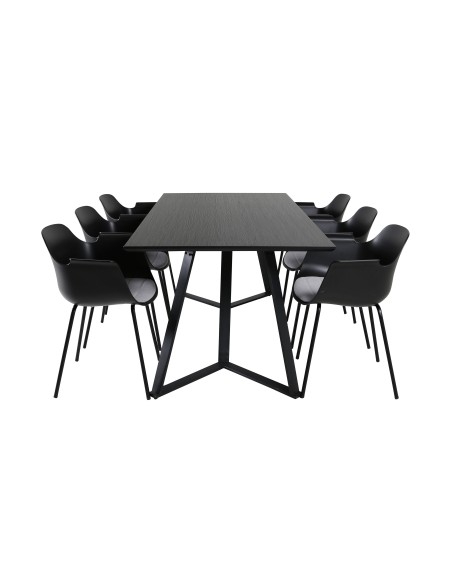 Matgrupp Marina med Comfort matstolar, 180 × 90 cm