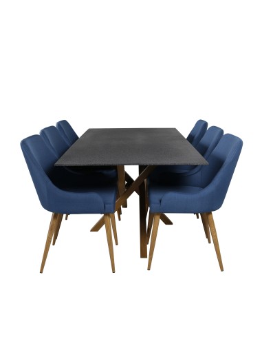 Matgrupp Piazza med Plaza matstolar, 180 × 90 cm
