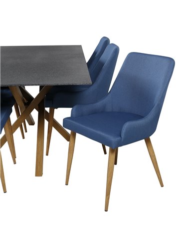 Matgrupp Piazza med Plaza matstolar, 180 × 90 cm