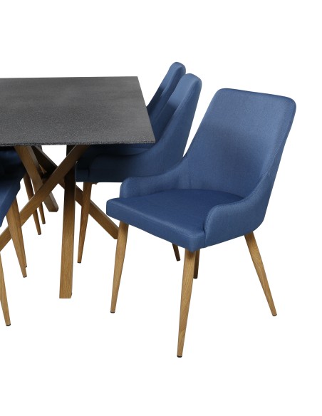Matgrupp Piazza med Plaza matstolar, 180 × 90 cm