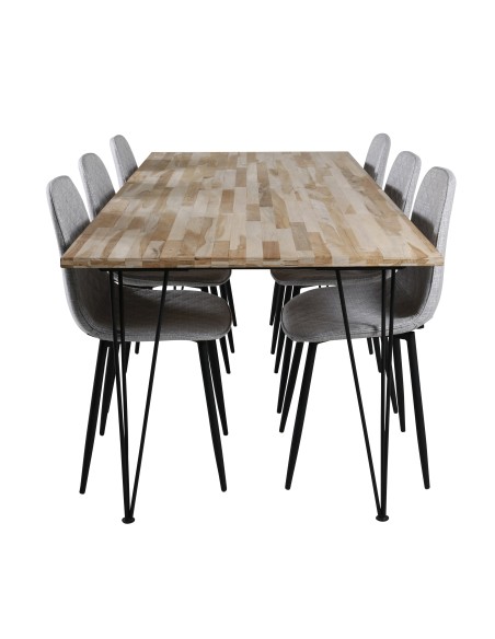 Matgrupp Bali med Polar matstolar, 200 × 90 cm