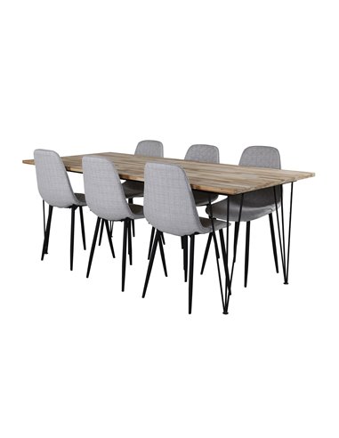 Matgrupp Bali med Polar matstolar, 200 × 90 cm