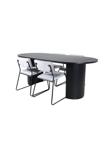 Matgrupp Bianca med Kenth matstolar, 200 × 90 cm