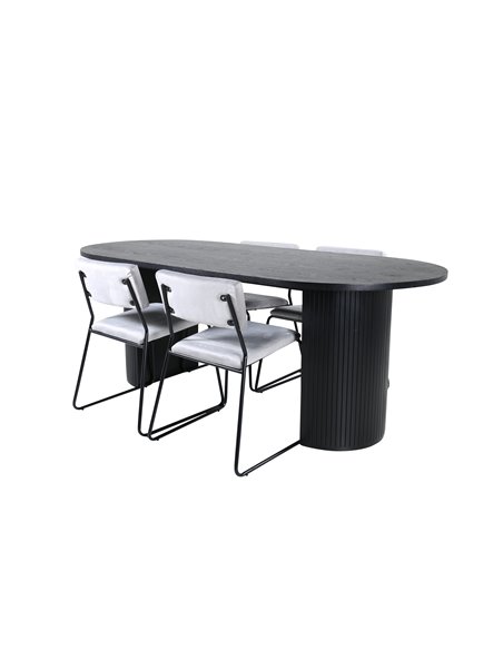 Matgrupp Bianca med Kenth matstolar, 200 × 90 cm