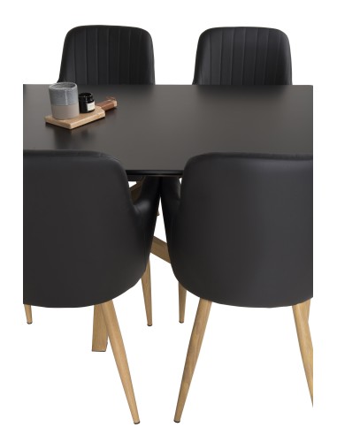 Matgrupp Piazza med Comfort matstolar, 180 × 90 cm