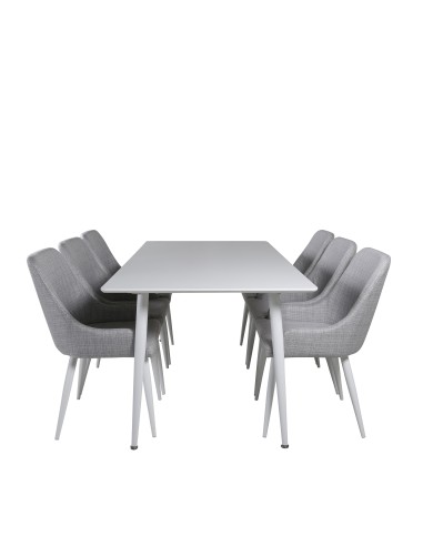 Matgrupp Polar med Plaza matstolar, 180 × 90 cm