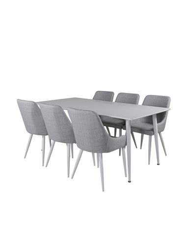 Matgrupp Polar med Plaza matstolar, 180 × 90 cm