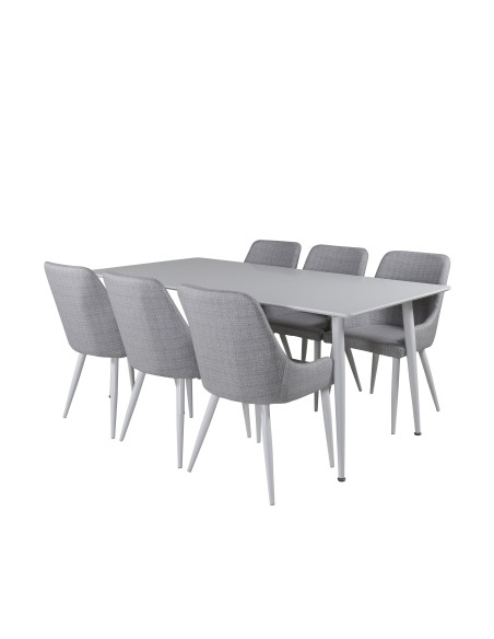 Matgrupp Polar med Plaza matstolar, 180 × 90 cm