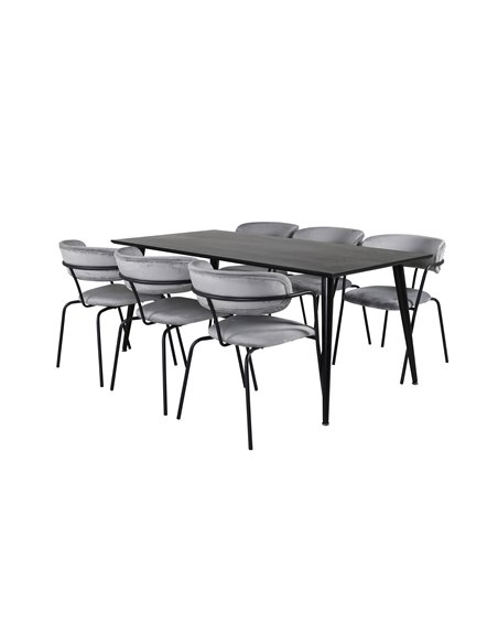 Matgrupp Dipp med Arrow matstolar, 180 × 90 cm