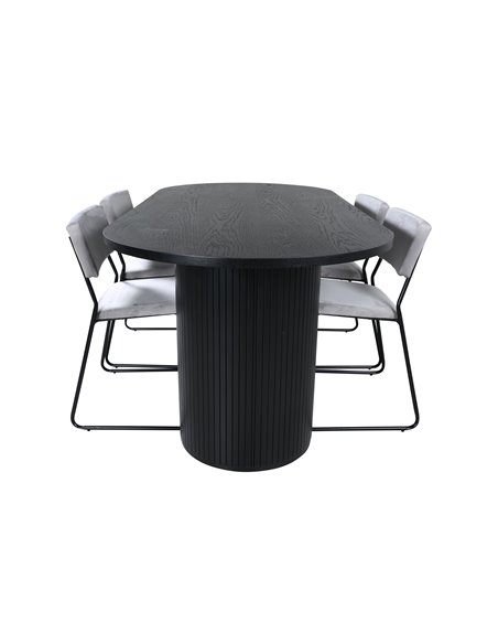 Matgrupp Bianca med Kenth matstolar, 200 × 90 cm