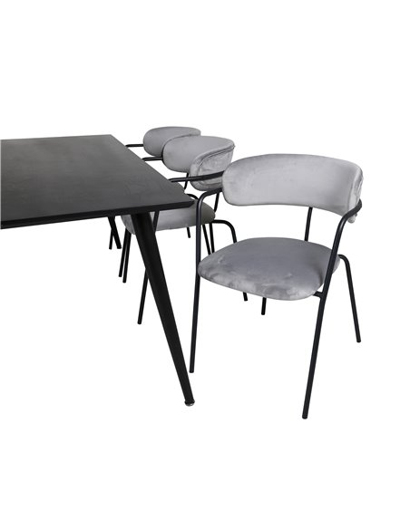 Matgrupp Dipp med Arrow matstolar, 180 × 90 cm