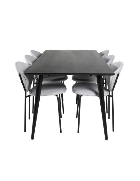 Matgrupp Dipp med Vault matstolar, 180 × 90 cm