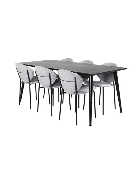 Matgrupp Dipp med Vault matstolar, 180 × 90 cm
