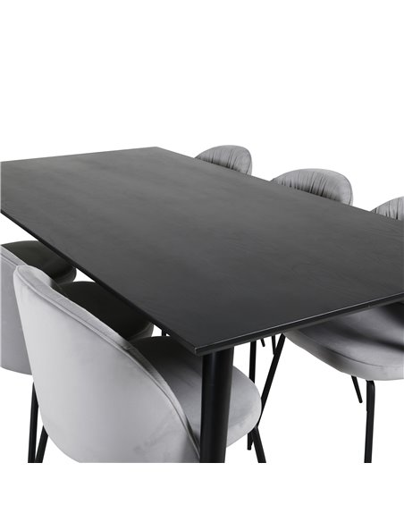 Matgrupp Dipp med Wrinkles matstolar, 180 × 90 cm