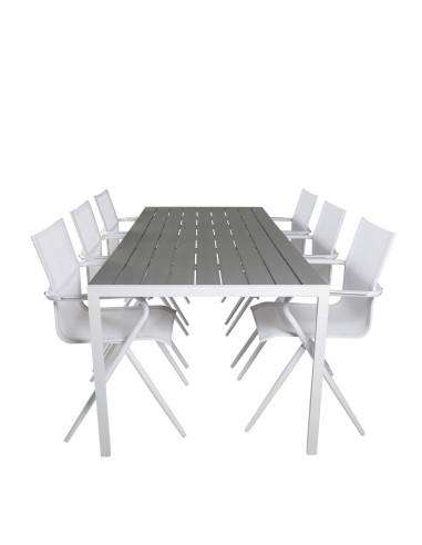 Matgrupp Break med Alina matstolar, 205 × 90 cm
