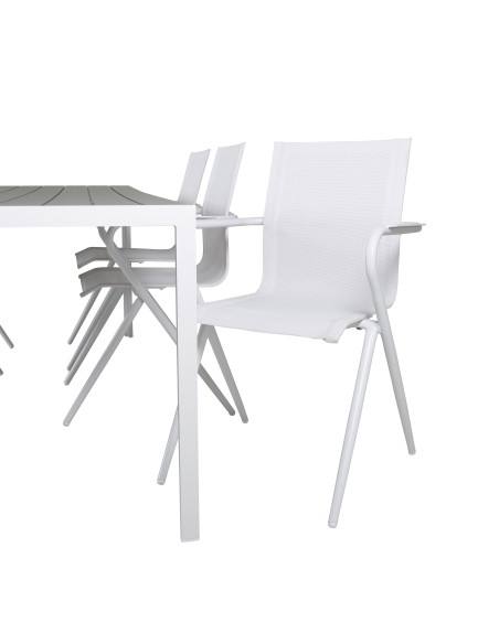 Matgrupp Break med Alina matstolar, 205 × 90 cm