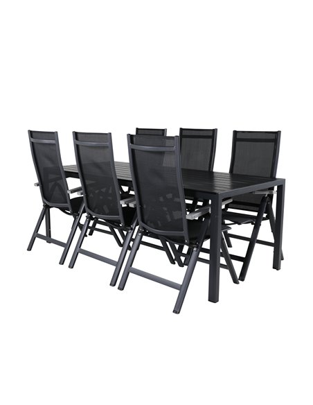 Matgrupp Break med Albany matstolar, 205 × 90 cm