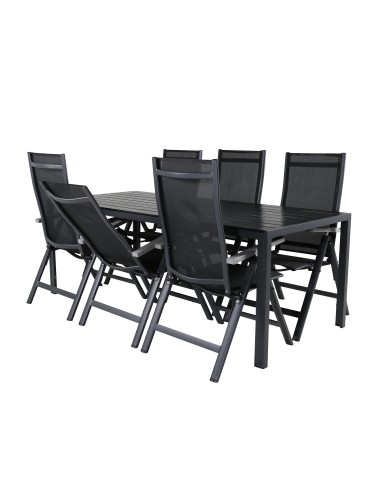 Matgrupp Break med Albany matstolar, 205 × 90 cm