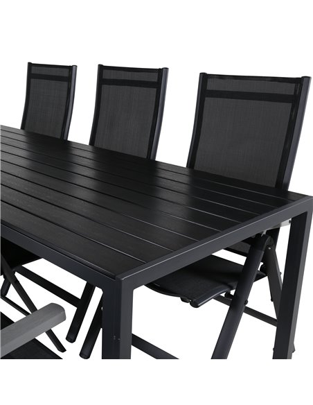 Matgrupp Break med Albany matstolar, 205 × 90 cm