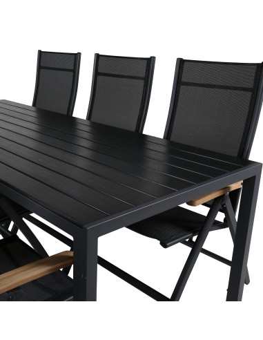 Matgrupp Break med Panama matstolar, 205 × 90 cm